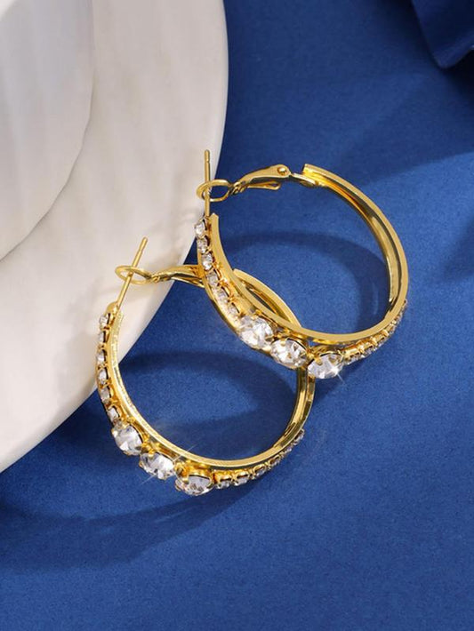 LuxeGlow Sparkly Hoop Earrings